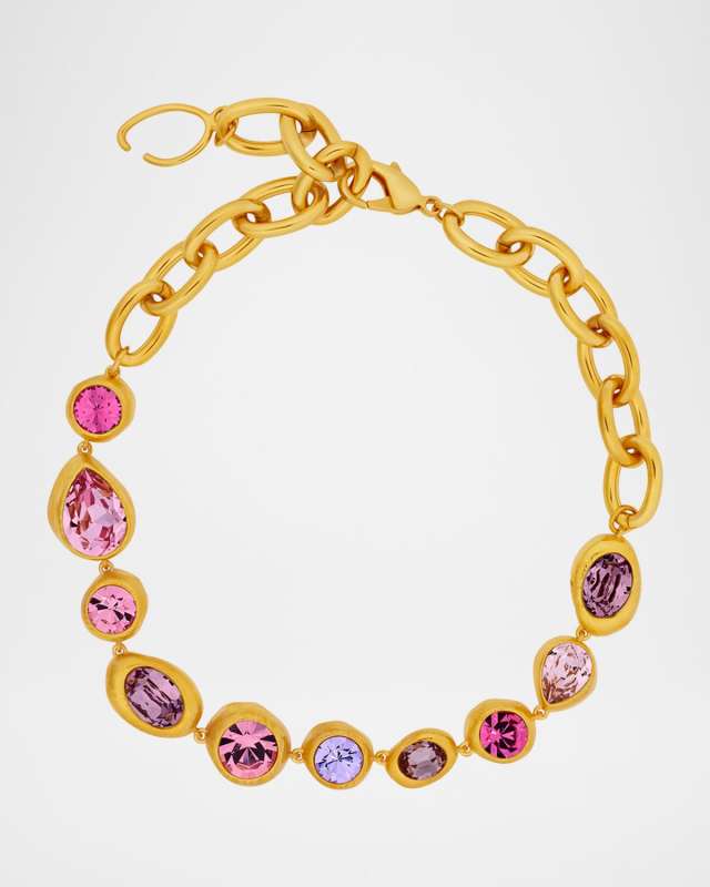 Hammered Stones Chain Necklac